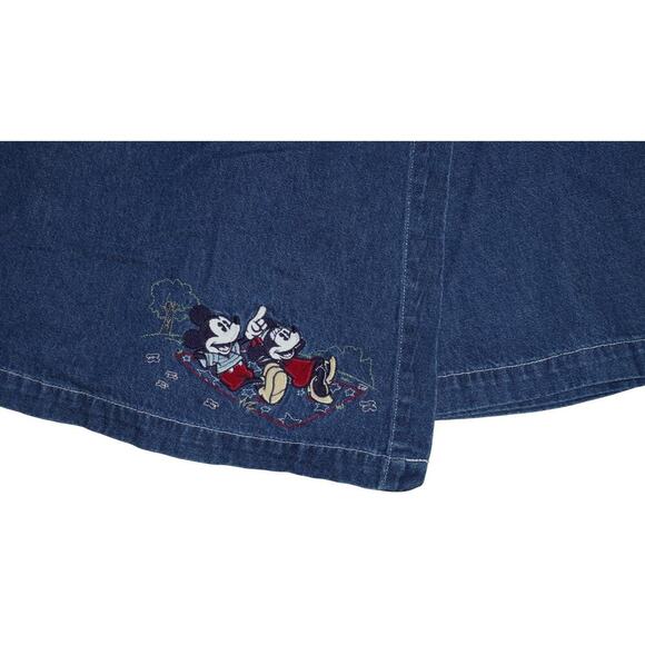 Vintage 90s Disney Store Mickey & Minnie Embroidered Denim Skort – Women’s Small - Picture 4 of 10
